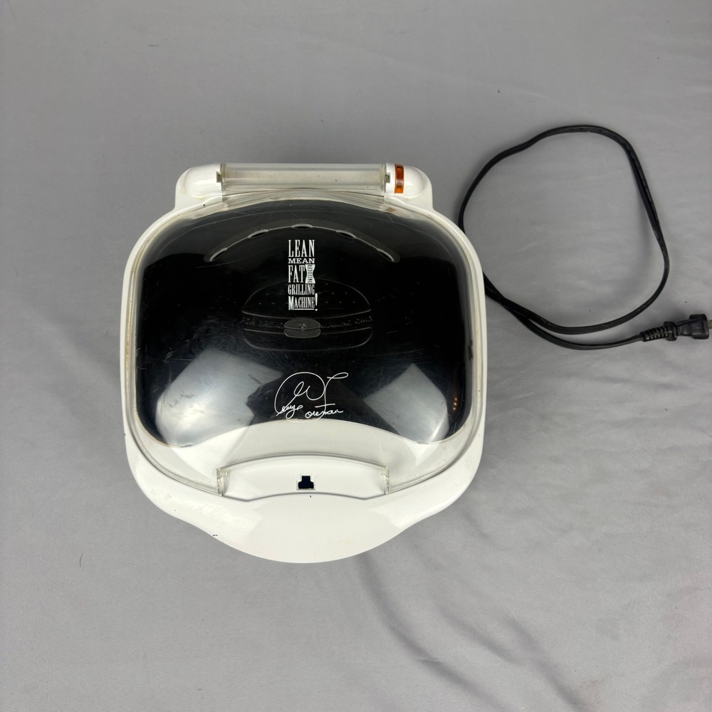 George Foreman Lean Mean Fat Grilling Machine White Bun Warmer Model GR10ABW